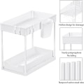 Miniatyrbild 6 av 7: 1-pack förvaring under diskho i köket, 2-vånings hylla under diskho med utdragbar låda, mångsidig förvaring under diskho i badrum för Cou White 1