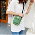Miniatyrbild 5 av 7: Crossbody-väska för telefon, söt mini-canvas axelväska med dragkedja, mobiltelefonplånboksväskor med dubbelt lager och justerbar rem, förvaring av små föremål Green