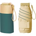 Miniatyrbillede 1 af 6: Foldbar Rejse Paraply, 6 Ribber Mini Paraply Kompakt Bærbar Vindtæt Paraply med Opbevaringspose Mini Rejse Paraply Foldbar Solparaply Vindtæt Green