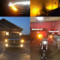Miniatyrbillede 5 af 6: 3157 LED-pære ravfarvet gul, 3157a LED-blinklys pærer superlyse til bagerste forreste blinklys blinklys bremsebaglygter, 2-pak Amber Yellow