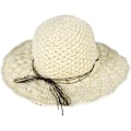Miniatyrbild 1 av 8: Solhatt i halm för kvinnor, damer, hopfällbar, bredbrättad, med rosett, justerbar, strandhatt, elegant hinkhatt, UPF 50 UV-skydd, bekväm Creamy White One Size