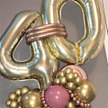 Miniatyrbild 5 av 8: Guld Ballong Nummer 5, 40 Tum Stor Självuppblåsande Folienummer Ballonger 0-9, Ljus Guld Digital 5 Helium Ballong för 5:e Flickor Pojkar Kvinnor Födelsedag Champagne Gold Number 5