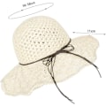 Miniatyrbild 3 av 8: Solhatt i halm för kvinnor, damer, hopfällbar, bredbrättad, med rosett, justerbar, strandhatt, elegant hinkhatt, UPF 50 UV-skydd, bekväm Creamy White One Size