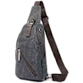 Miniatyrbillede 2 af 7: Canvas Sling Crossbody Taske Dagrygsæk til Mænd Kvinder Udendørs Rejser Casual Skulder Bryst Rygsæk Tasker Dag Pakke Jagt Vandring Camping Sort Grå #37black Gray(canvas)