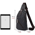 Miniatyrbillede 6 af 7: Canvas Sling Crossbody Taske Dagrygsæk til Mænd Kvinder Udendørs Rejser Casual Skulder Bryst Rygsæk Tasker Dag Pakke Jagt Vandring Camping Sort Grå #37black Gray(canvas)