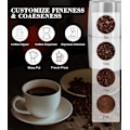 Miniatyrbild 5 av 7: Elektrisk kaffekvarn - Turimon rostfritt stål kaffebönskvarn för kaffe espresso latte mochas, en-touch kvarn för örter, kryddor, spannmål och mer