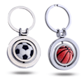Miniatyrbillede 1 af 5: 2 stk. Fodbold Nøglering 360 Graders Rotation Basketball 3D Vedhæng Nøglering Metal Nøglering Sports Fodbold Nøglering Mænd Kvinder Nøglering