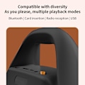 Miniatyrbild 4 av 5: Bärbar Bluetooth-högtalare med hög volym Squares Dance Bluetooth-högtalare med bländande ljus Utomhus bekväm Bluetooth-högtalare（Svart）