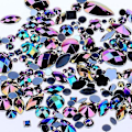 Miniatyrbild 1 av 5: Svart AB Diy Icke-hotfix Flatback Akryl Nagelstenar Rhinestones Smycken För 3d Naglar Konst