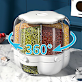 Miniatyrbild 2 av 5: Spannmålsförvaringslådor Behållare 360 Rotation Design Transparent Köksflingdispenser Köksförvaringstillbehör
