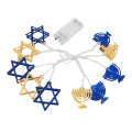 Miniatyrbilde 1 av 5: Hanukkah LED-lysdekorasjon, Davidsstjerne innendørs lysslynge