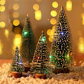 Miniatyrbild 1 av 5: Mini - Julbordsgran, 4 st mark sisal med träbas, flaskborste julbordsgran heminredning (grön)
