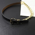 Miniatyrbillede 3 af 4: Justerbar PU læder snor choker halskæde, 39cm, sort, til kvinder piger