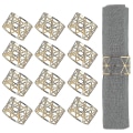 Miniatyrbillede 1 af 4: Servietringe, 12 stk. Guld Servietringe, Servietringholdere til spisning