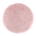 Miniatyrbillede 1 af 5: 2 stk. Runde Vinter Kunstpels Fåreskind Plys Måtte Sæde Pude Stol Pude Sæde Pad Pink 35cm