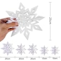 Miniatyrbild 2 av 5: 3D snöflinga dekoration 3D snöflinga hängande dekorationer med spiral för vinterfest sovrum takdekoration fönsterdörr semester prydnad festiva