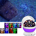 Miniatyrbilde 2 av 5: Stjernehimmel-projektor baby nattlys LED 360 roterende projeksjonslampe romantisk LED