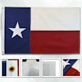 Pikkukuva 3 / 3: Texasin osavaltion lippu 3x5 jalkaa Kirjailtu ulkokäyttöön Raskaat liput Kestävät