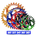 Miniatyrbild 2 av 5: 30t 32t 34t 36t 38t Mtb Mountainbike Gxp Kedjeset Kedjehjul Cykel Aluminium Vevarm (38T Svart)