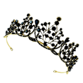 Miniatyrbillede 2 af 2: Retro Barok Brudekrone Fest Tiara Bryllupskjole Tilbehør Sort (14X14cm, sort)