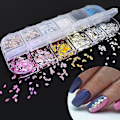 Miniatyrbillede 1 af 5: 12LX Holografisk Neglekunst Glitter 3d Farve Fuld Flager