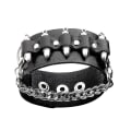 Miniatyrbillede 1 af 3: Hipop Nitte Læderarmbånd Med Legering Kæde Wrap