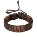 Læderarmbånd til mænd, håndvævet