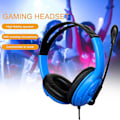 Miniatyrbillede 2 af 5: 3,5 mm Universal kablet hovedtelefon Hovedmonteret Gaming Headset med høj klarhed mikrofon til computer（Blå）