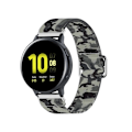 Miniatyrbild 5 av 7: Kompatibel med Samsung Galaxy Watch Active2 Active Mjuk Elastisk Andningsbar Klockarmband Ersättning Kamouflage Grå Klockarmband färg grå