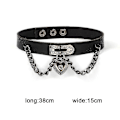 Miniatyrbillede 4 af 5: Gotisk Punk Hjerte Vedhæng Halskæde Gotisk Kunstlæder Choker Spænde Halskæde