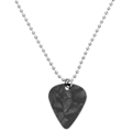 Miniatyrbillede 1 af 2: Rustfrit stål guitar pick halskæde bas pick halskæde guitar pick vedhæng kæde (3X2.5cm, sort)