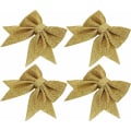 Miniatyrbild 1 av 5: Set med 4 glittriga julbågar - För julgransdekorationer - Guld