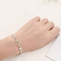 Miniatyrbillede 2 af 5: S925 Sterling Sølv Dobbelt Hjerte Interlocking Armbånd Kvinders Mode