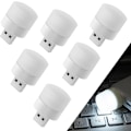 Miniatyrbillede 1 af 5: Usb-nattelys, energibesparende lys, kompakt LED-pære, bærbar belysning, omgivende belysning, dekorativ lampe, mini-usb-lys (hvid, 6 stk.)