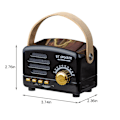 Miniatyrbild 3 av 5: Bärbar retro Bluetooth-högtalare nostalgisk plugin trådlös ljud FM-radio uppgradering lång Bluetooth-högtalare med handtag（Svart）