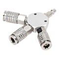 Miniatyrbillede 3 af 4: 3-vejs luftdeler 1/4 tommer NPT han gevind 3-vejs manifold aluminiumlegering pneumatisk fitting til industrien