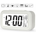 Miniatyrbild 5 av 5: Digital väckarklocka LED digital väggklocka datum temperatur 12h 24h USB väckarklocka 3D sovrum kontor dimbar klocka vit Retoo