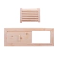 Miniatyrbillede 2 af 2: Sæt af saunaventilationslameller gitre ventilationspaneler sauna udstyr (34X12,5 cm, beige)
