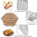 Miniatyrbild 3 av 5: Kallrökgenerator Hexagonal Rostfritt Stål Kallrökgenerator med 1 Par Grillhandskar för Kittel, BBQ, Ugn Rökare, 22.5 x 21.5 x 5.0 cm