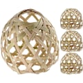 Miniatyrbillede 1 af 2: 4 stk. vævede bambuslampeskærme rustikke vævede bambuslampeskærme pendellampeskærme (7X7X7,5 cm, Khaki)