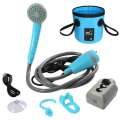 Miniatyrbild 4 av 5: Bärbar duschset utomhus resecampingdusch 12v elektrisk tryckpump med 20l hink
