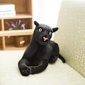 Miniatyrbilde 4 av 5: 30-50cm Gigant Svart Leopard Panter Plysjleker Myke Fylte Dyr Putedyr Gule Hvite Tigerleker For Barn（40cm，Svart）