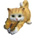 Miniatyrbild 1 av 5: Solcellslampor Utomhus Trädgårdsdekorationer Solcells Katt Trädgårdsdekoration Harts Katt Staty Led Ljus Solcellslampa För Trädgårdsdekoration Gul