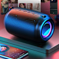 Miniatyrbild 1 av 5: Bluetooth 5.0 Färgglad Streamer Mini Audio Utomhus Bärbar Bluetooth Audio Subwoofer Surround Sound Hifi Högtalare（Svart）