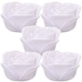 Miniatyrbilde 1 av 2: 5-pakke LED-lys simuleringsroseformet nattlys elektronisk lys romantisk plastlykt (rosa/7 farger) (størrelse 4, hvit)
