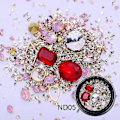 Miniatyrbillede 1 af 5: ND05 3D Neglekunst Rhinestone Mix Størrelser Ab Farver Flad Bund Kameleon Neglestifter