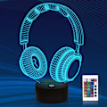 Miniatyrbilde 1 av 5: Headset Creative 3D nattlys, 16 fargeskiftende med fjernkontroll USB-strøm Acsergery-gave