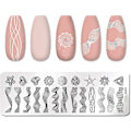 Miniatyrbild 1 av 3: Xceedez nagelstämplingsplattor linjebilder nagelkonstplatta rostfritt stål design