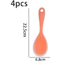 Miniatyrbild 2 av 5: Silikonspatel för ris - Non-Stick, Stark stålkärna, Perfekt för ris/mos, Livsmedelskvalitet, BPA-fri & Diskmaskinssäker (Ljus orange,)