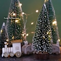 Miniatyrbild 5 av 5: 8 konstgjorda julgranar, minijulgranar, mini bordsdekorationer inomhus, minigreena träd, dekorerade julpartybordsträd